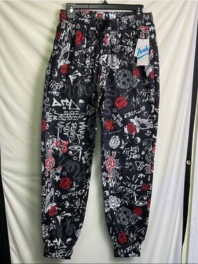 Fresh Prints of Bel-Air Black Graffiti Rose Jogger Pants